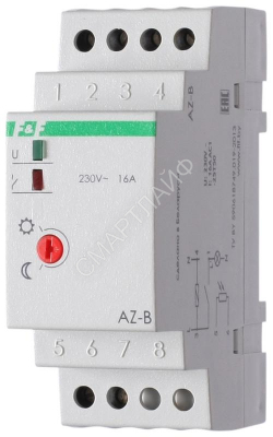 Фотореле AZ-B (выносной герметичный фотодатчик IP65 монтаж на DIN-рейке 2 модуля 230В 16А 1НО IP20)(аналог ФР-7Е) F&F EA01.001.009 - Интернет-магазин СМАРТЛАЙФ