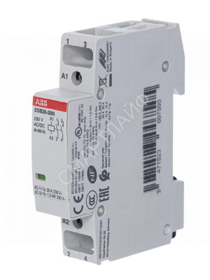 Контактор ESB20-20N-06 модульный (20А АС-1 2НО) катушка 230В AC/DC ABB 1SBE121111R0620 - Интернет-магазин СМАРТЛАЙФ