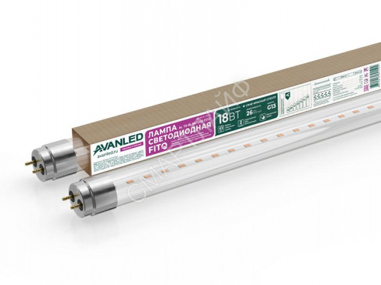 Лампа светодиодная AL T8-18-BR-1200 FITO 18Вт G13 1200мм для растений красн./син. AVANLED 12212011 - Интернет-магазин СМАРТЛАЙФ