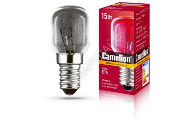 Лампа накаливания MIC 15/PT/CL/E14 для духовок Camelion 12979 - Интернет-магазин СМАРТЛАЙФ